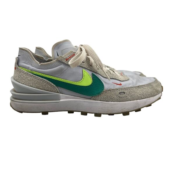 Nike Womens 7 Shoes Waffle One SE Low Double Swoosh Grey Ghost Green DX4309-001 - Picture 1 of 13